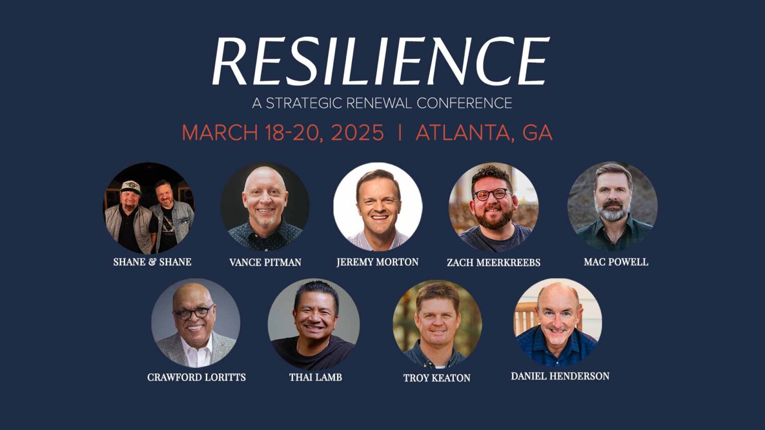 Men's faces that will be at the Resilience Conference