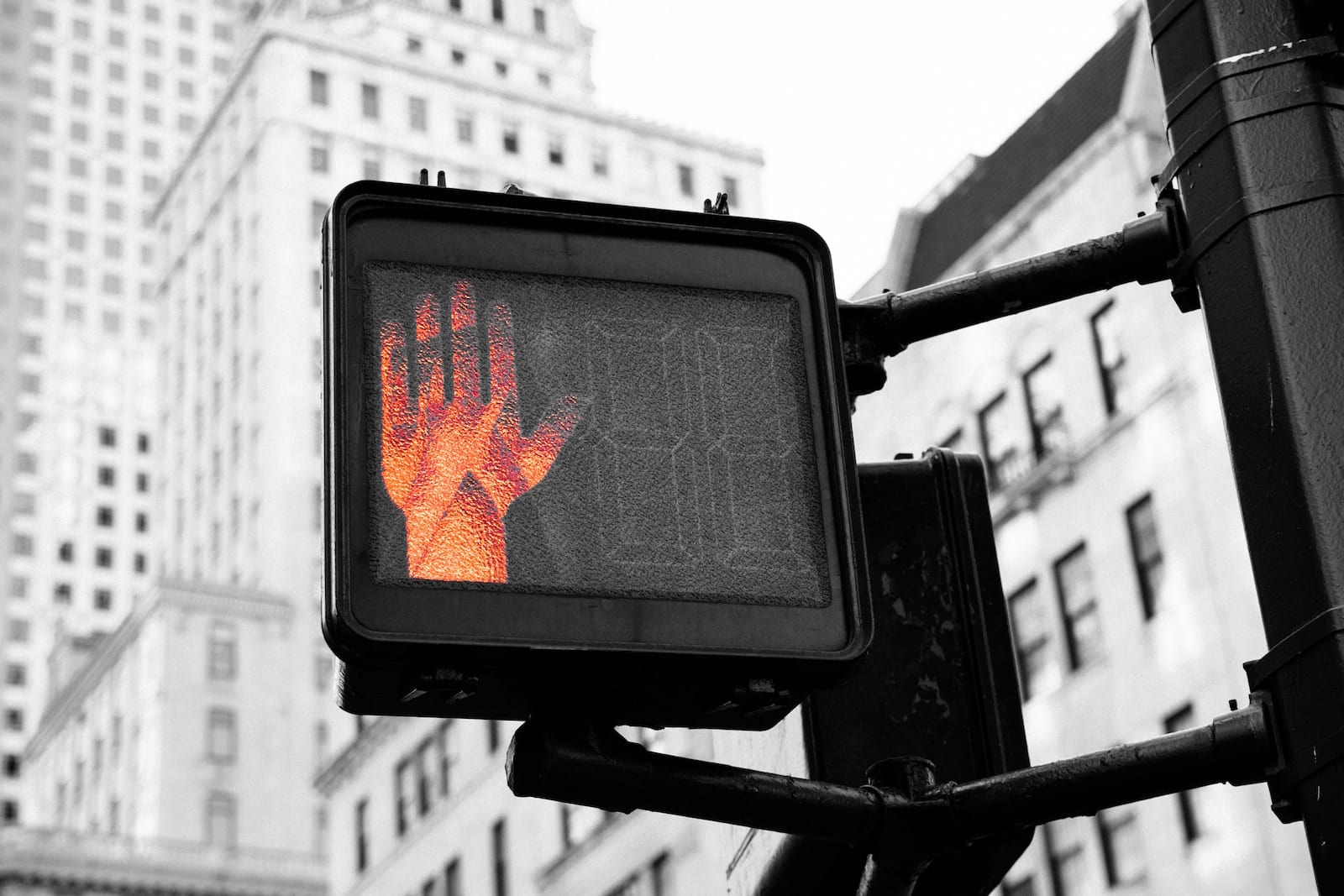 Crosswalk "Stop" symbol.